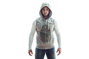 Sleeveless Hoodie Mock-Up, a Hoody Mockup by Freeman Studio (Thumbnail 4 of 17)