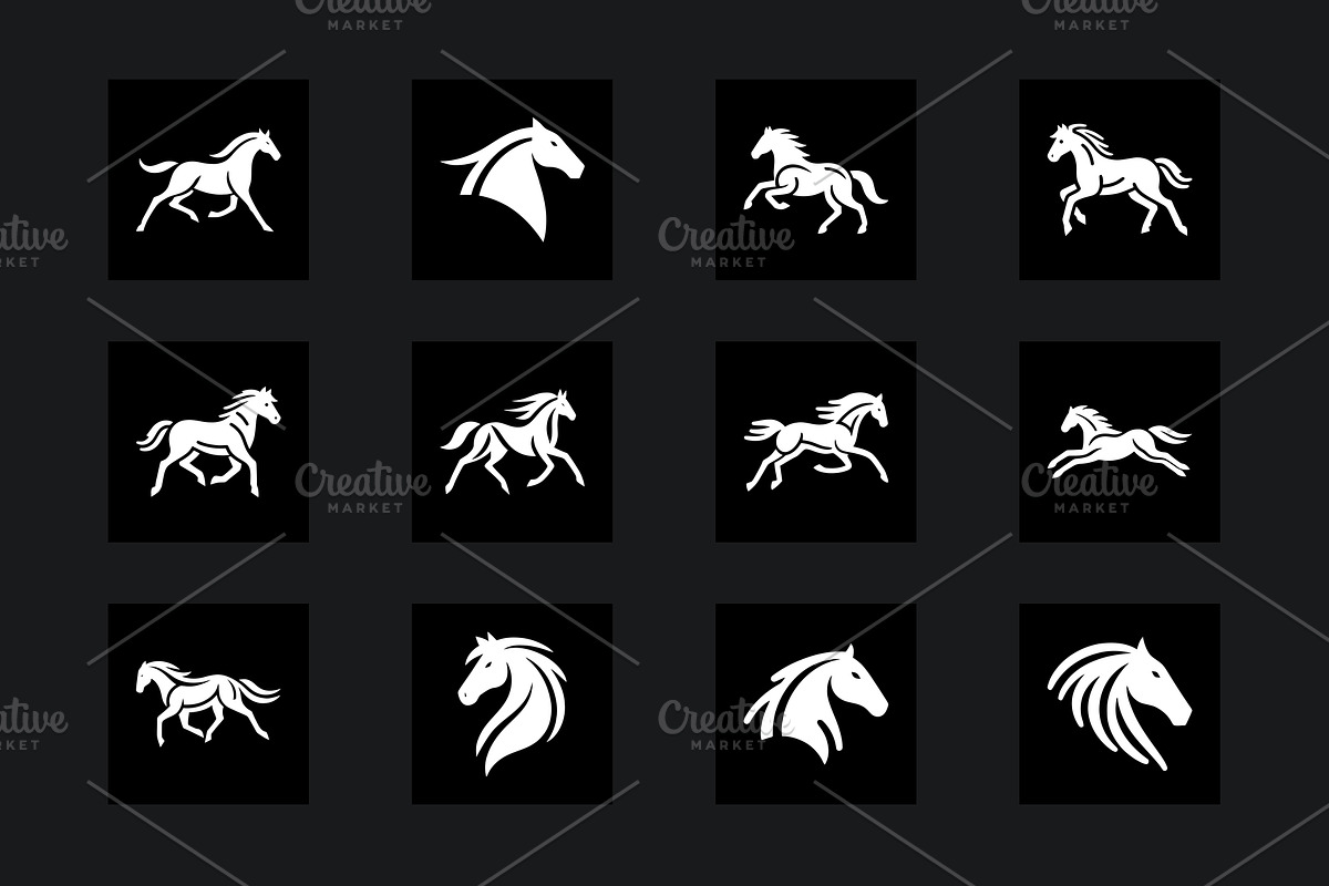 60 Horse Silhouette Logo Bundle, a Branding & Logo Template by Vectorium Studio (Photo 3 of 11)