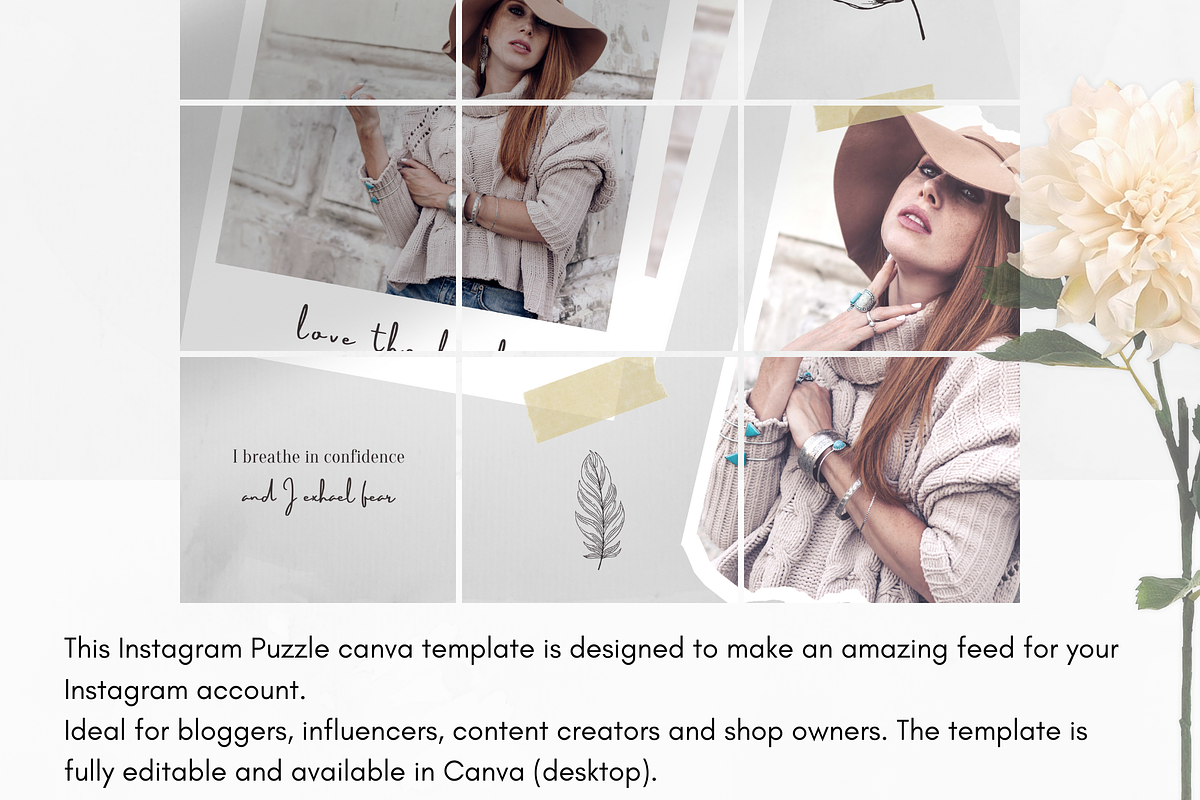 Instagram Puzzle Template - CANVA, a Social Media Template by Tegefeldt Design (Photo 4 of 7)