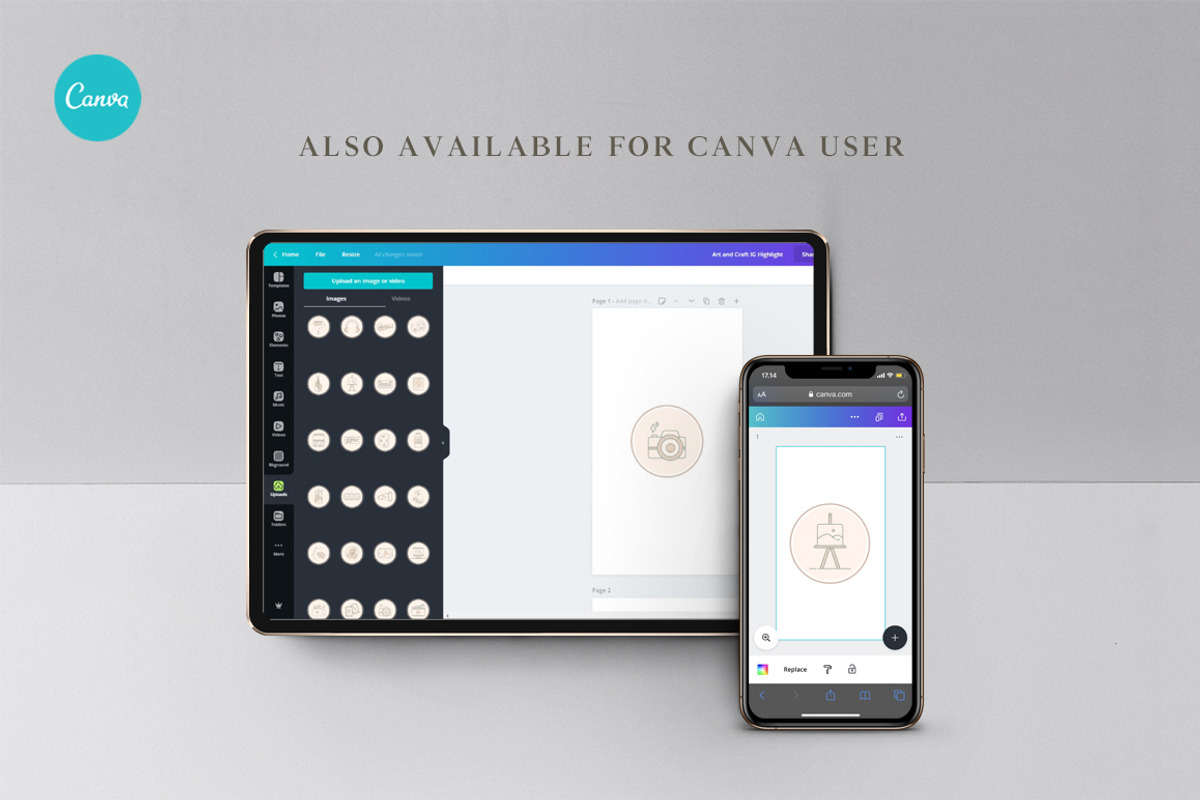 BUNDLE Highlight Instagram CANVA PS, a Social Media Template by Eviory