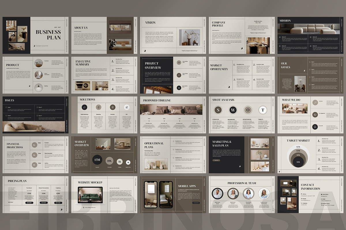 Interior Business Plan Google Slides preview 3