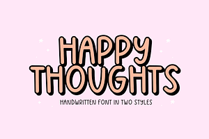 Happy Thoughts Bubbly Font Duo