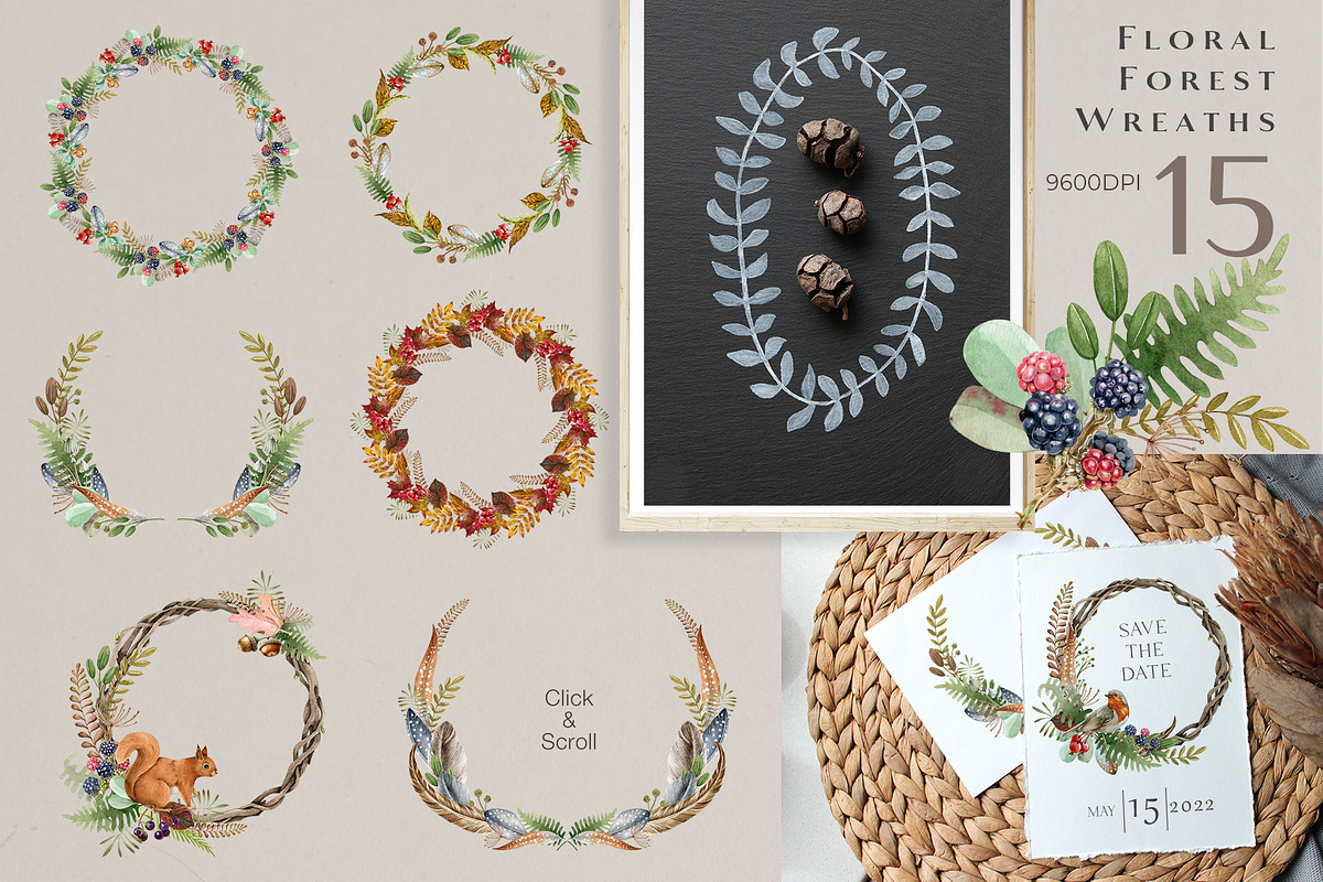 Forest Animals Watercolor Clipart, an Animal Illustration by AnitaPol (Photo 15 of 19)