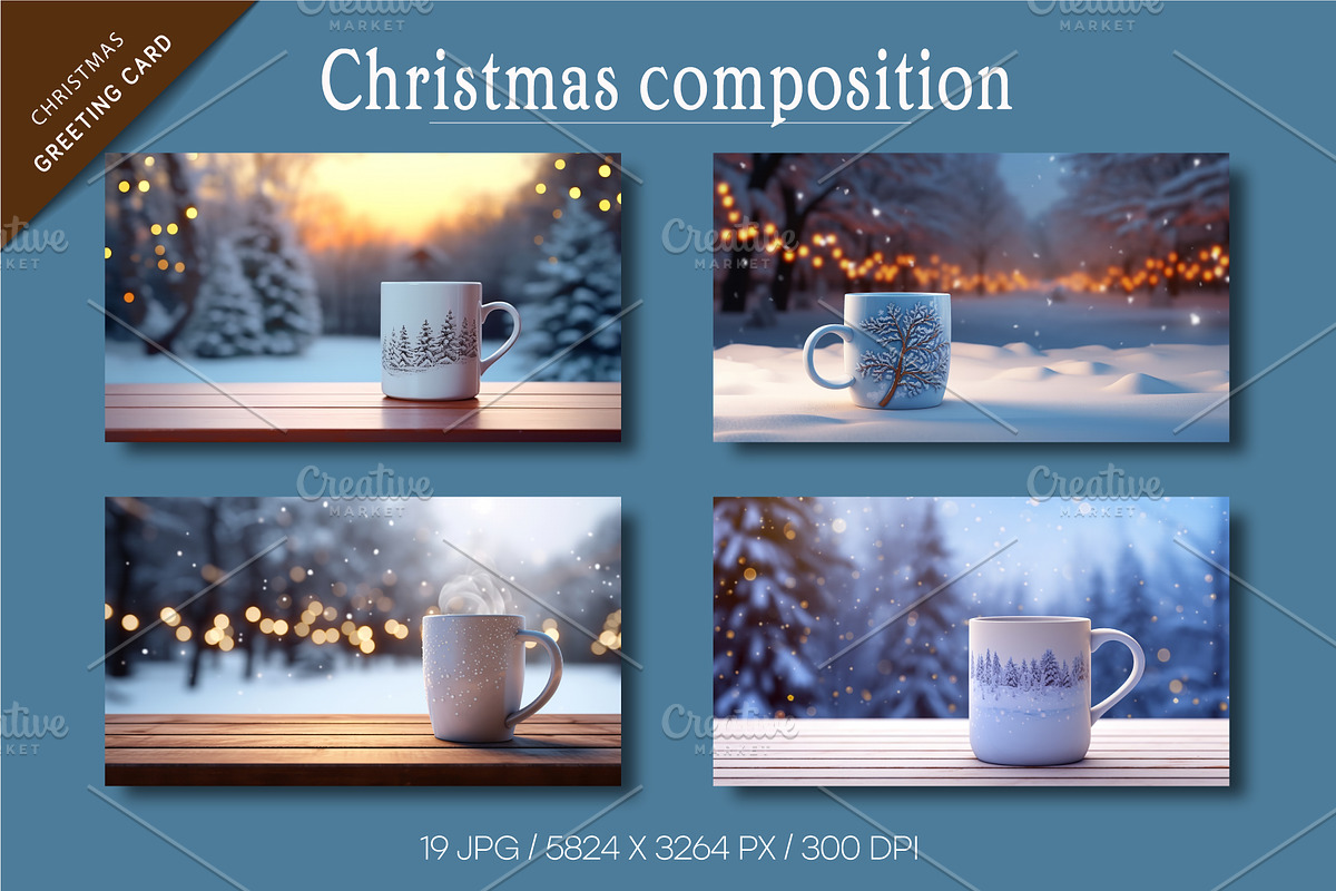 Christmas cup with hot drink., a Decorative Illustration by KENO Mascots (Photo 4 of 6)
