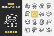 Graduation Cap Icons, an Icon by Spacepixel Creative (Thumbnail 1 of 3)