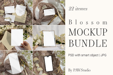 Card Mockup Bundle Wedding bgf, a Product Mockup by PawMockups