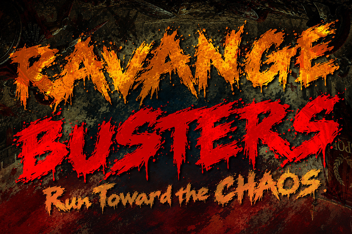 RAVANGE BUSTERS - Bold Grunge Chaos, a Handwritten Font by HypeWorksCo (Photo 1 of 12)