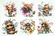 Watercolor Bee Png Clipart, an Illustration by Creative Art (Thumbnail 8 of 8)