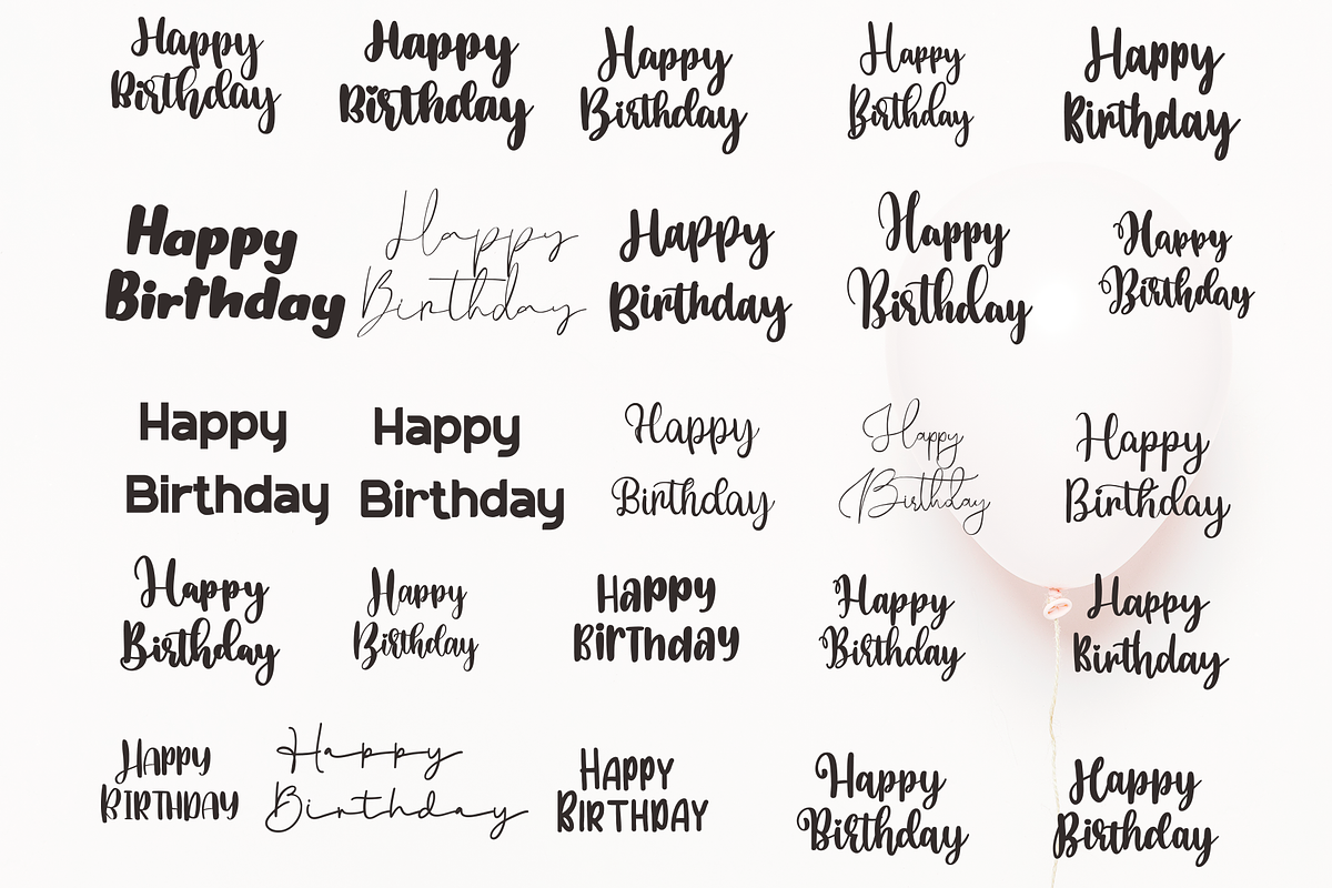 Birthday greeting templates, a Branding & Logo Template by BearyType Studio (Photo 9 of 12)