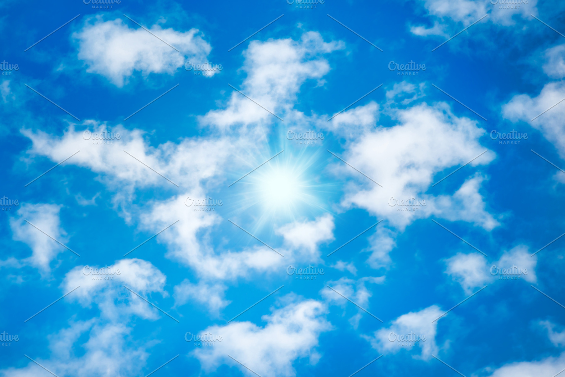 Blue sky, sun and clouds, a Nature Photo by Vapi