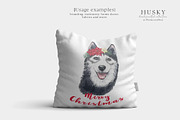 Christmas Husky Dog Winter Clipart, an Illustration by Ksenia Shmakova (Thumbnail 5 of 6)