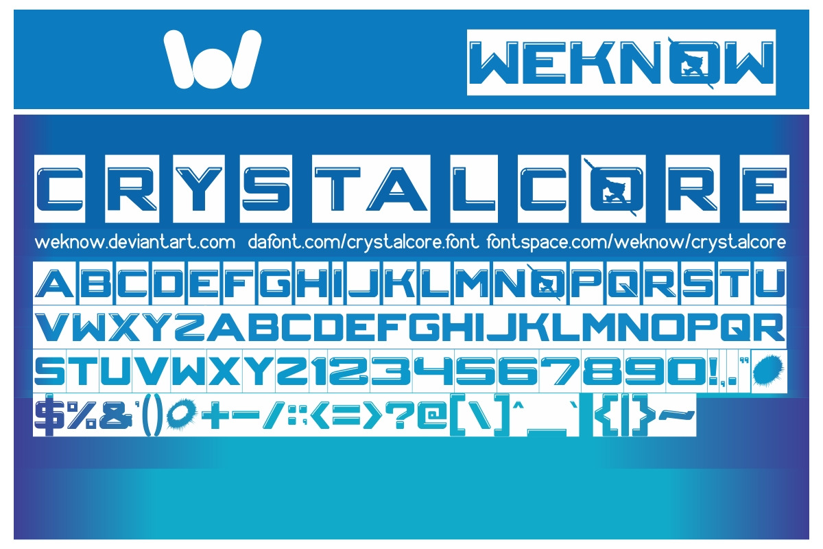 crystal core font preview 5