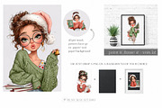 Christmas Teacher Characters, a Seasonal Illustration by CreationArt (Thumbnail 4 of 9)
