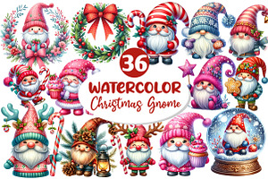 Christmas Gnome Clipart, an Illustration by Dream Creation