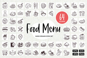Food Restaurant Icon Set, an Outline Icon by insemar