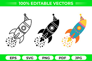 Party Rocket Vector Trio Pack
