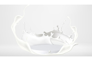 White milk splash podium display, a Food Illustration by art PVP - market