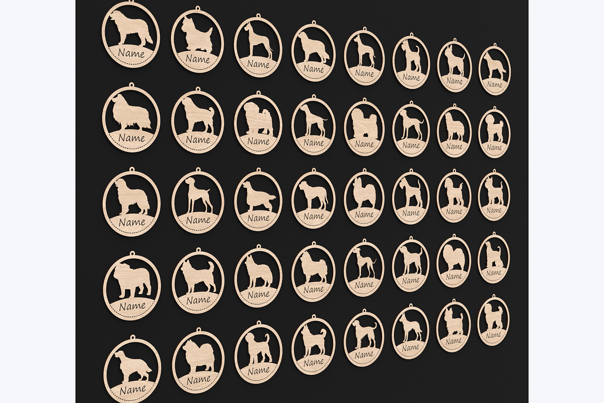 40 Custom Dog Ornaments Laser Files, an Object Graphic by ThemeXDigital (Photo 2 of 9)