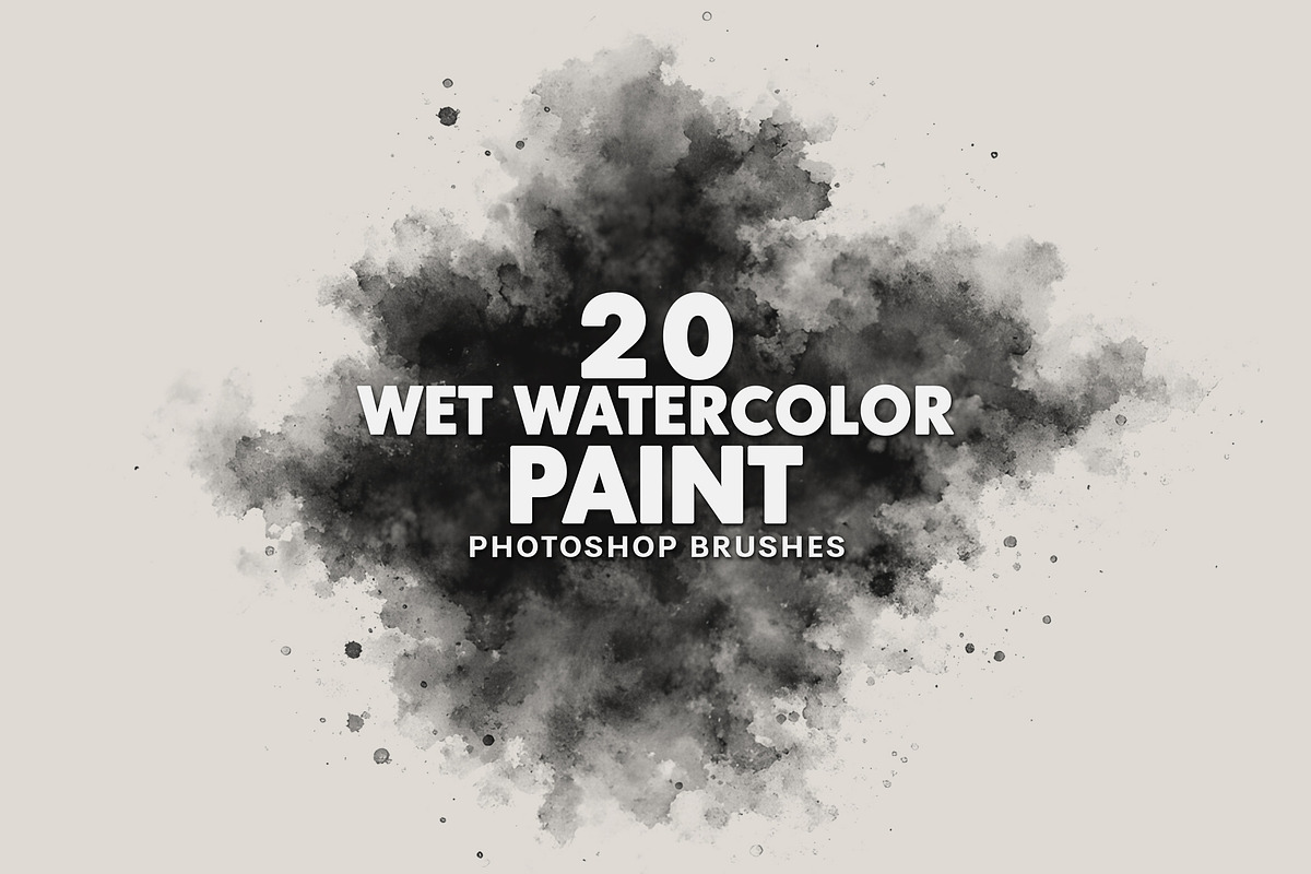 Wet Watercolor Paint Brushes, a Brush Add-On by AB-TheDesigner (Photo 1 of 4)