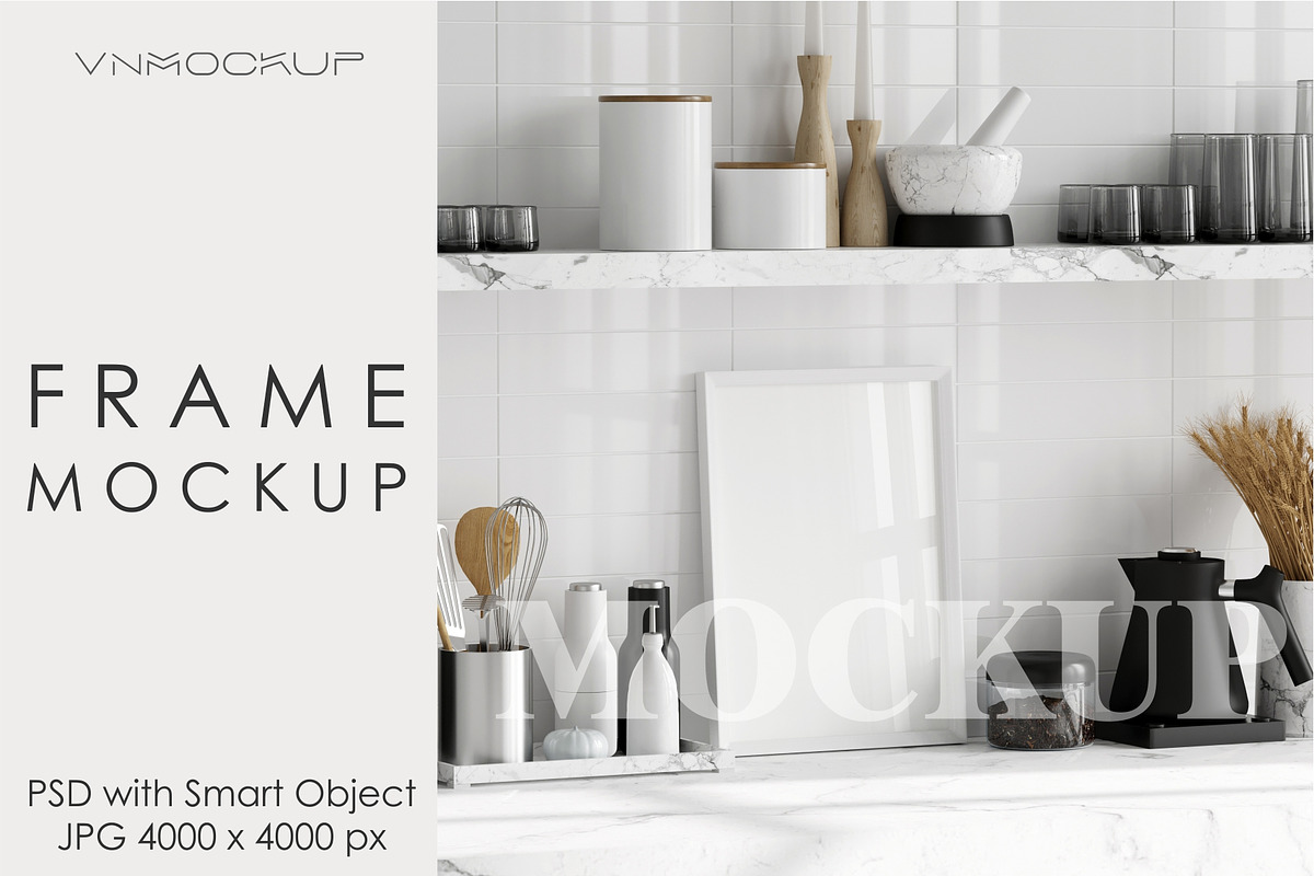 Kitchen Frame Mockup PSD JPG, a Poster Template by VNmockup (Photo 1 of 5)