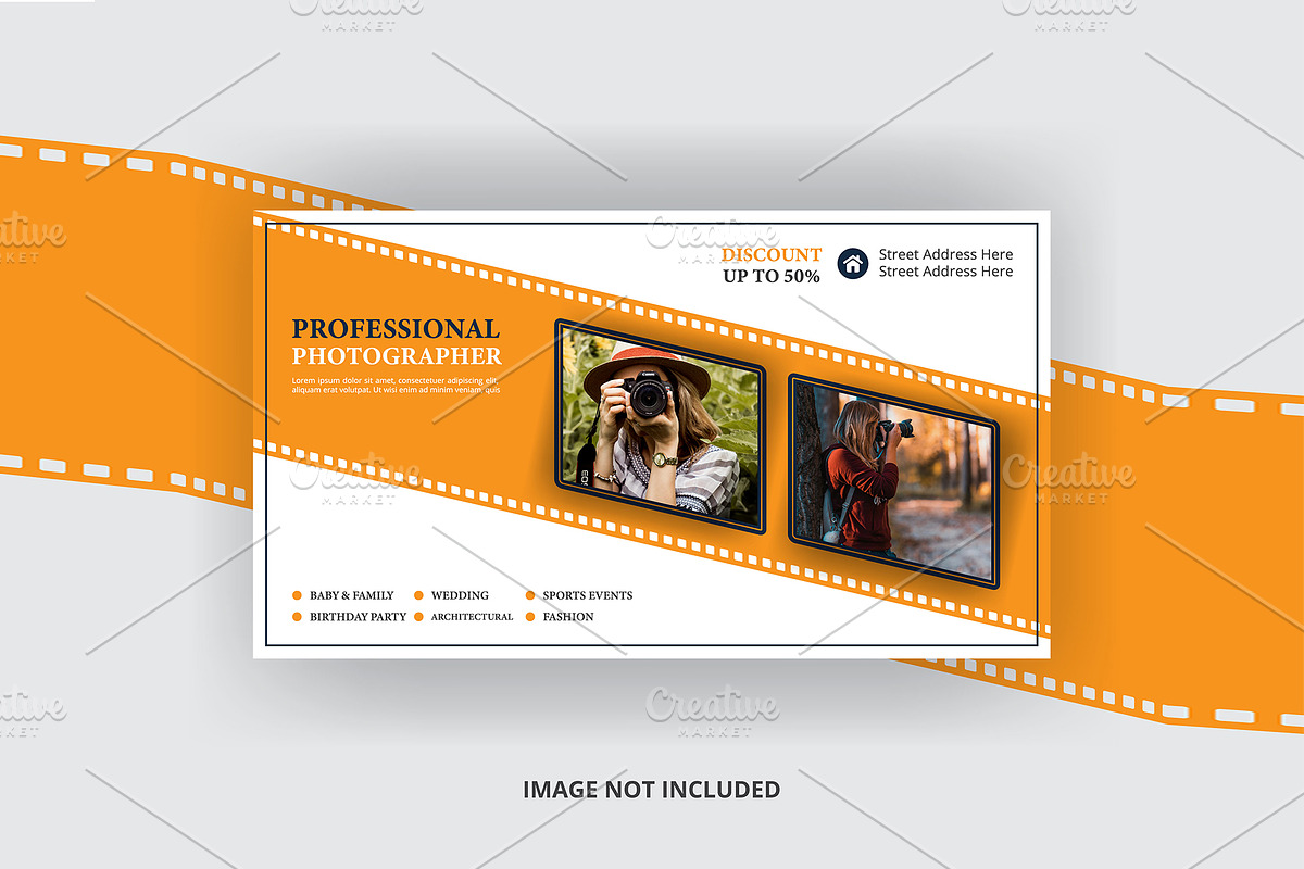 Digital photography video thumbnail, a Social Media Template by graphics city