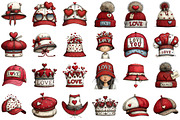 Valentine s Love Hat Clipart, an Illustration by Sublimation Artist (Thumbnail 2 of 6)