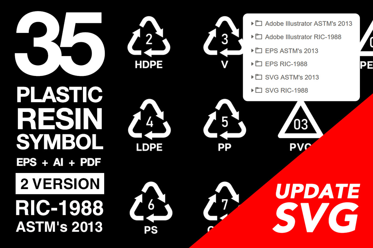 35 Plastics Resin Symbol Icon, an Icon by PremiumGoods (Photo 1 of 3)