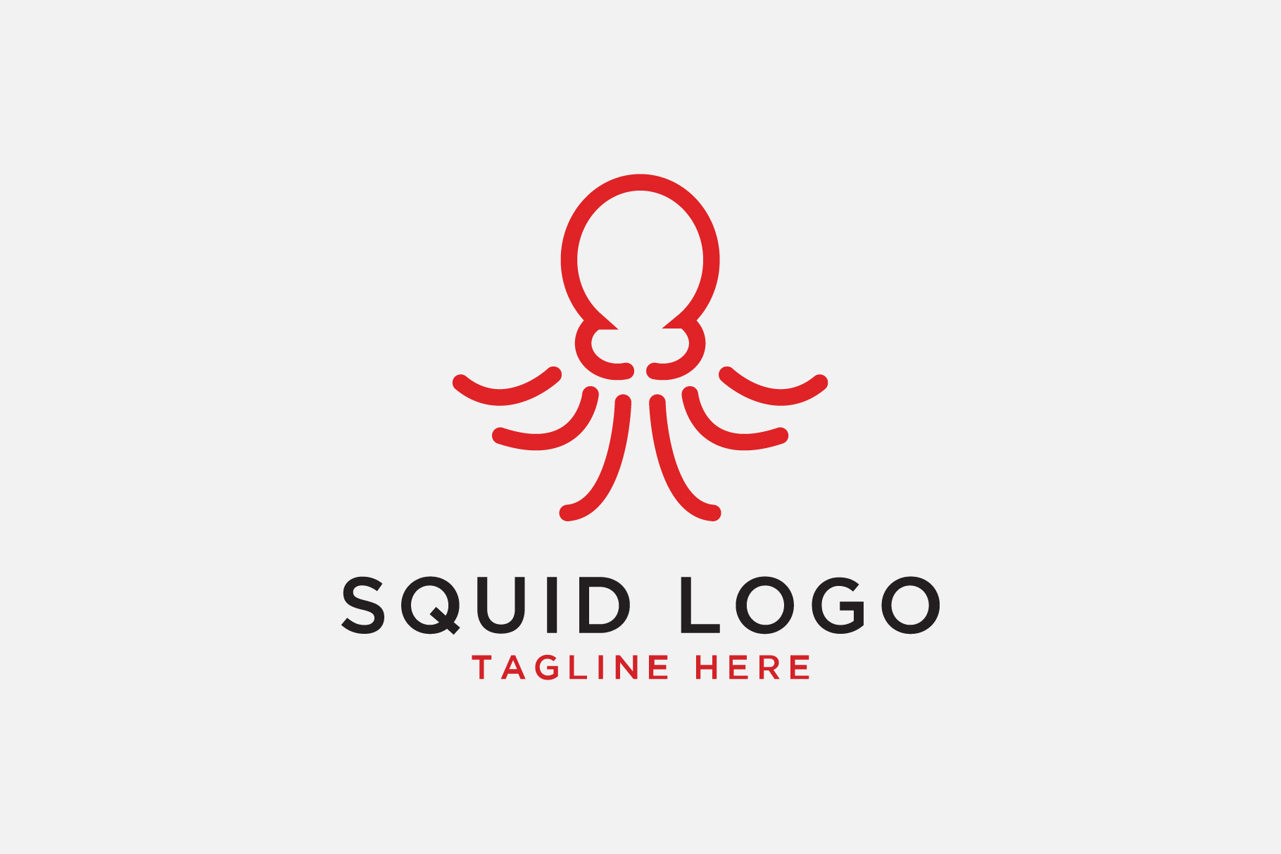 Squid logo template;