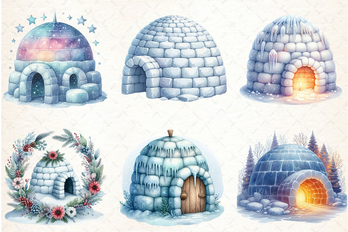 Watercolor Igloo Clipart, a Graphic by Libby Wishes (Photo 5 of 5)