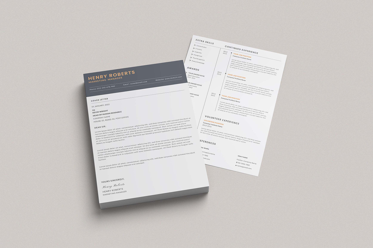 Modern CV Resumes Design, a Resume Template by Graphic Template (Photo 4 of 4)