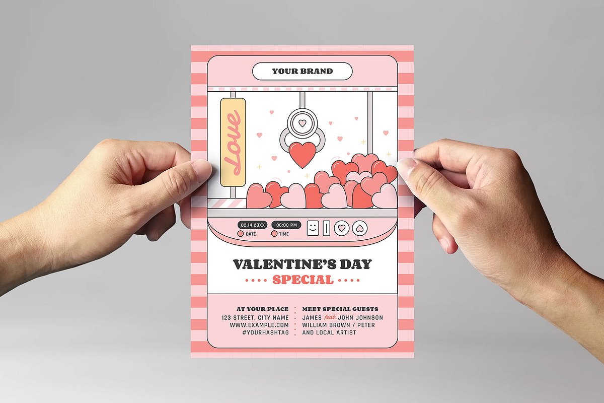 Valentine's Day Retro Arcade Concept, a Flyer Template by BrandPacks (Photo 2 of 5)