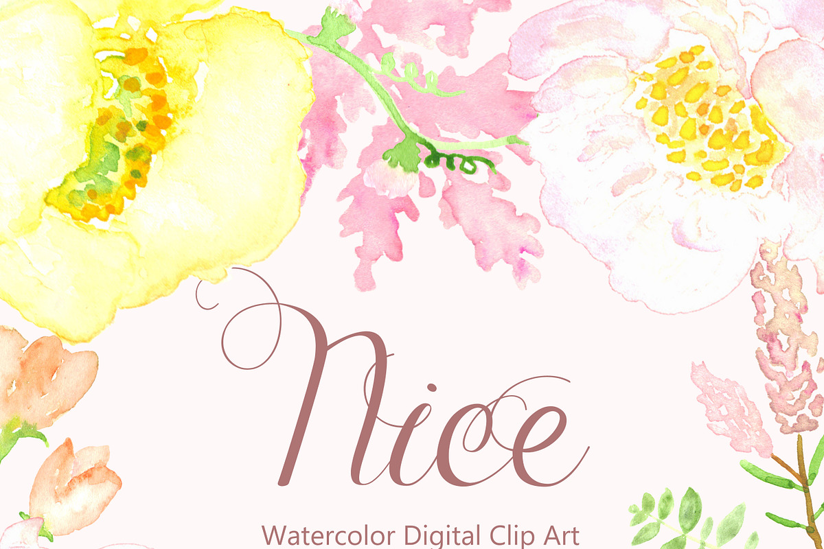 Garden Watercolor flowers, an Illustration by LABFcreations (Photo 4 of 4)
