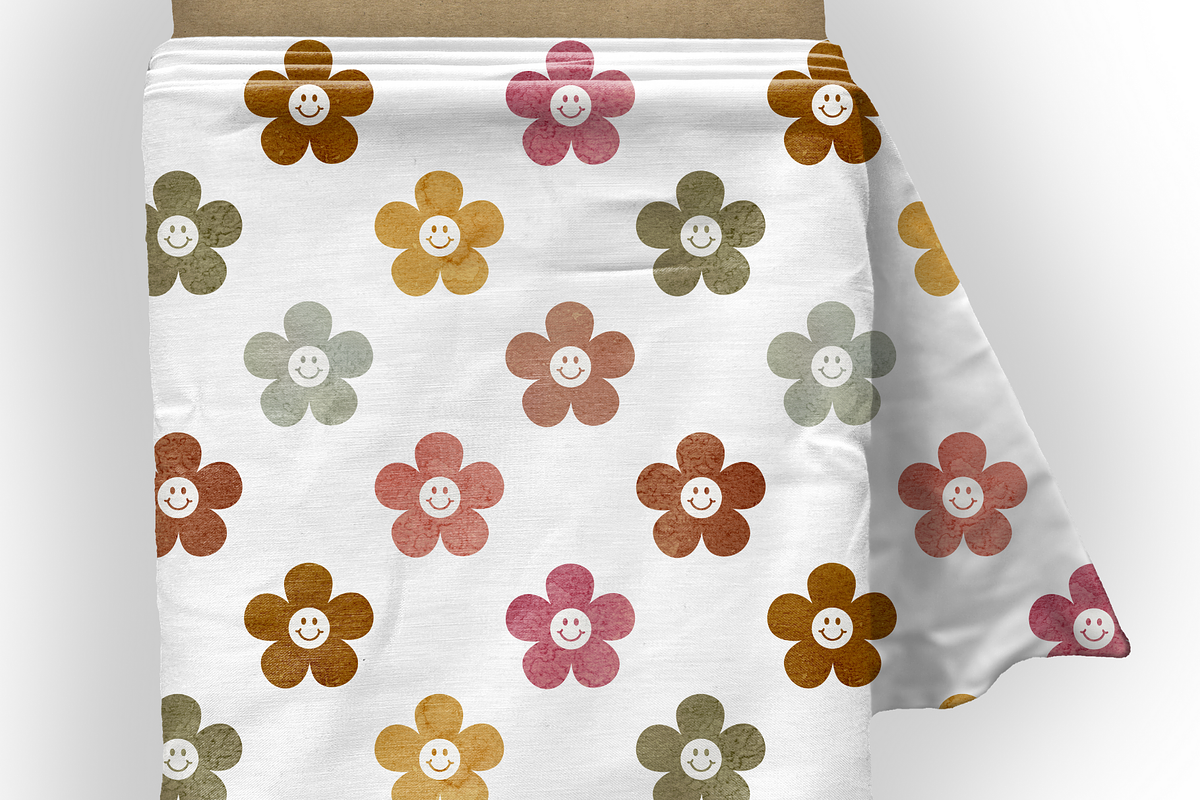 Smiley Autumn Blossoms Pattern, a Pattern Graphic by OwlAndFern (Photo 5 of 14)