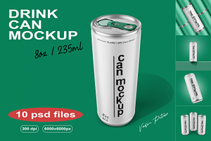 Drink Can Mockup Set - 8oz / 235ml