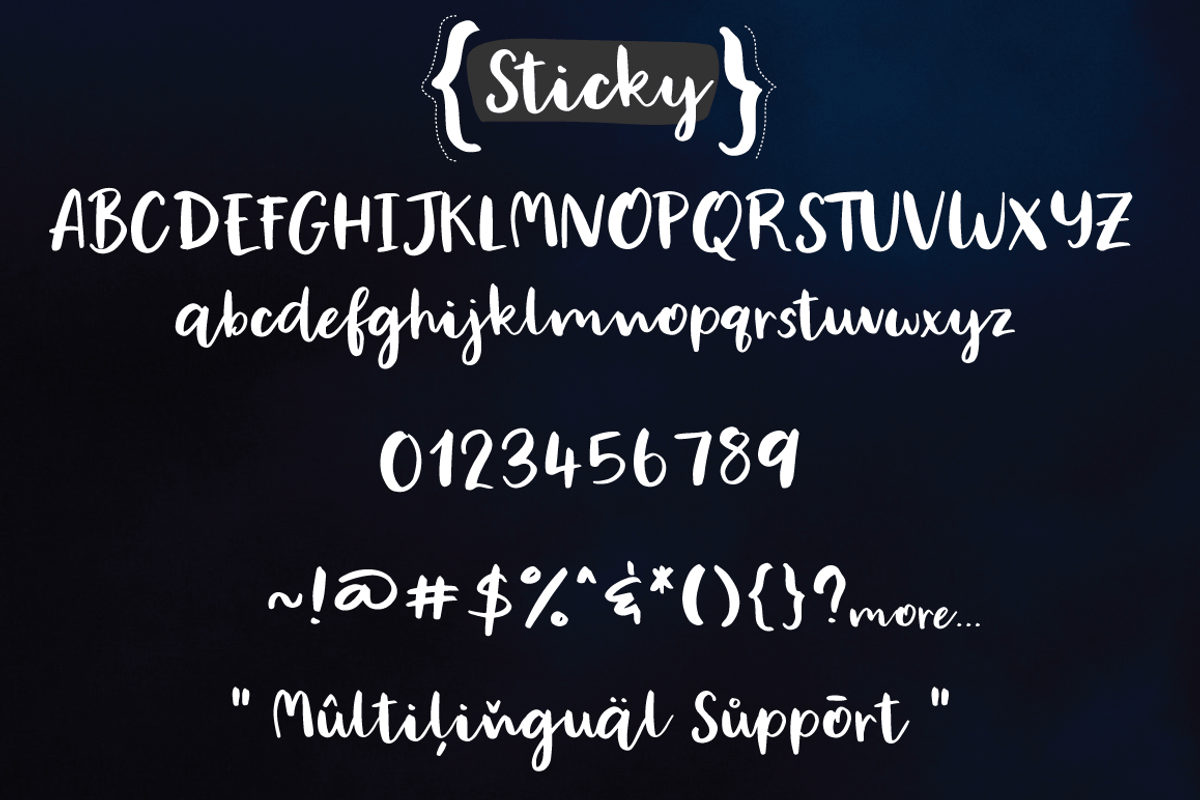New! Sticky | script font preview 5