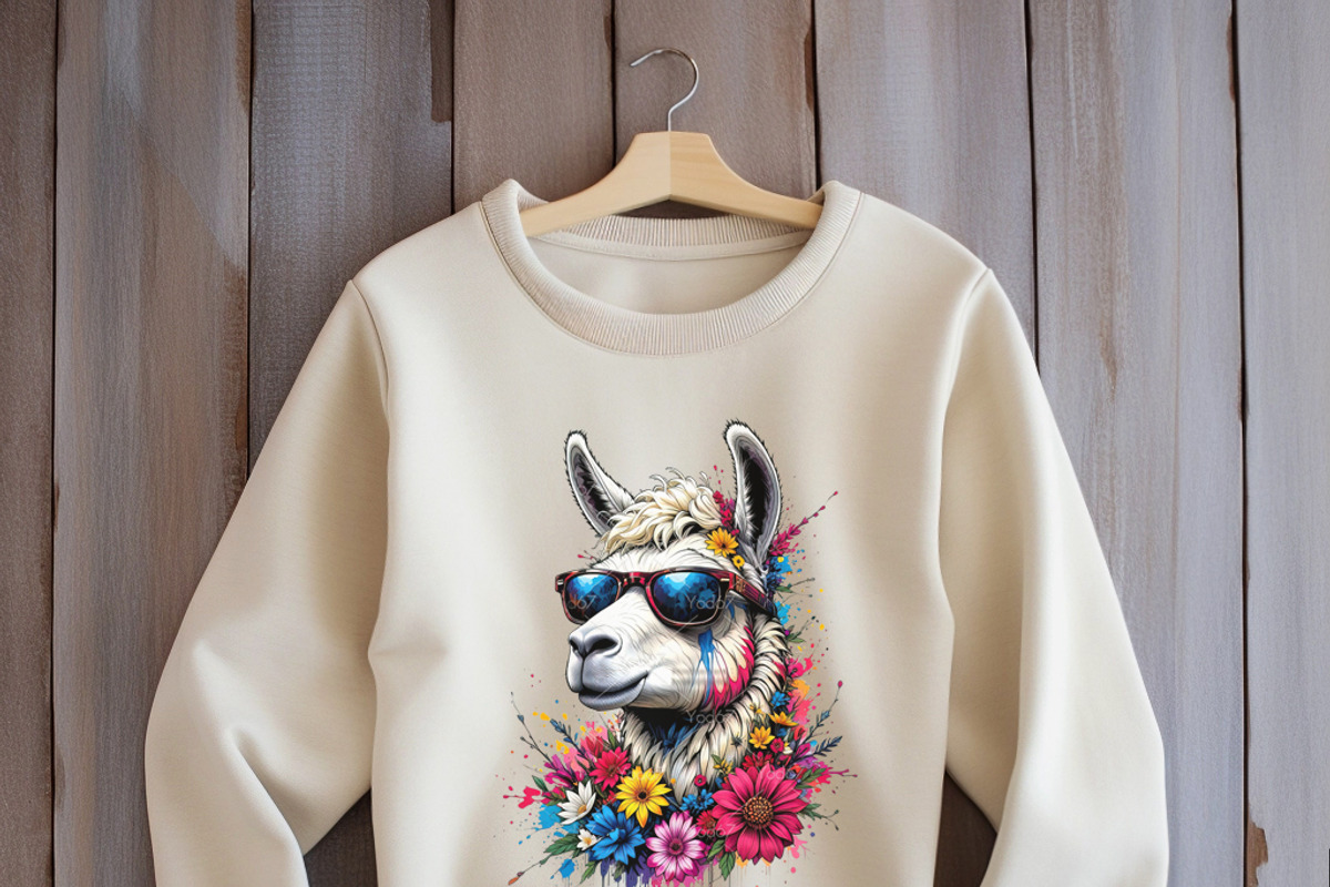 Llama wearing sunglasses and floral., an Animal Illustration by yod67 (Photo 6 of 8)