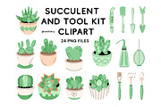 Succulent & Tool Clipart - Swiitery, a Decorative Illustration by Iconixar & Friends (Thumbnail 1 of 2)