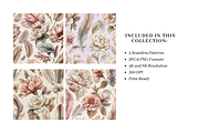 Blush & Feather Seamless Patterns, a Pattern Graphic by LUSH Studio (Thumbnail 2 of 6)