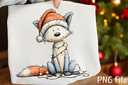 Quirky Christmas Fox Watercolor Clip, a Seasonal Illustration by YA Design (Thumbnail 5 of 7)