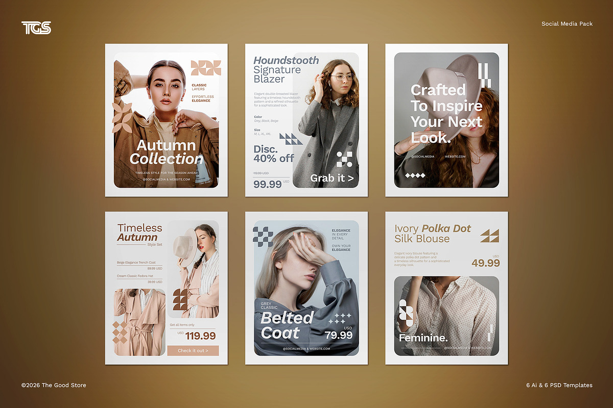 Fashion Brand Social Media Post Pack, a Flyer Template by The Good Store (Photo 1 of 4)