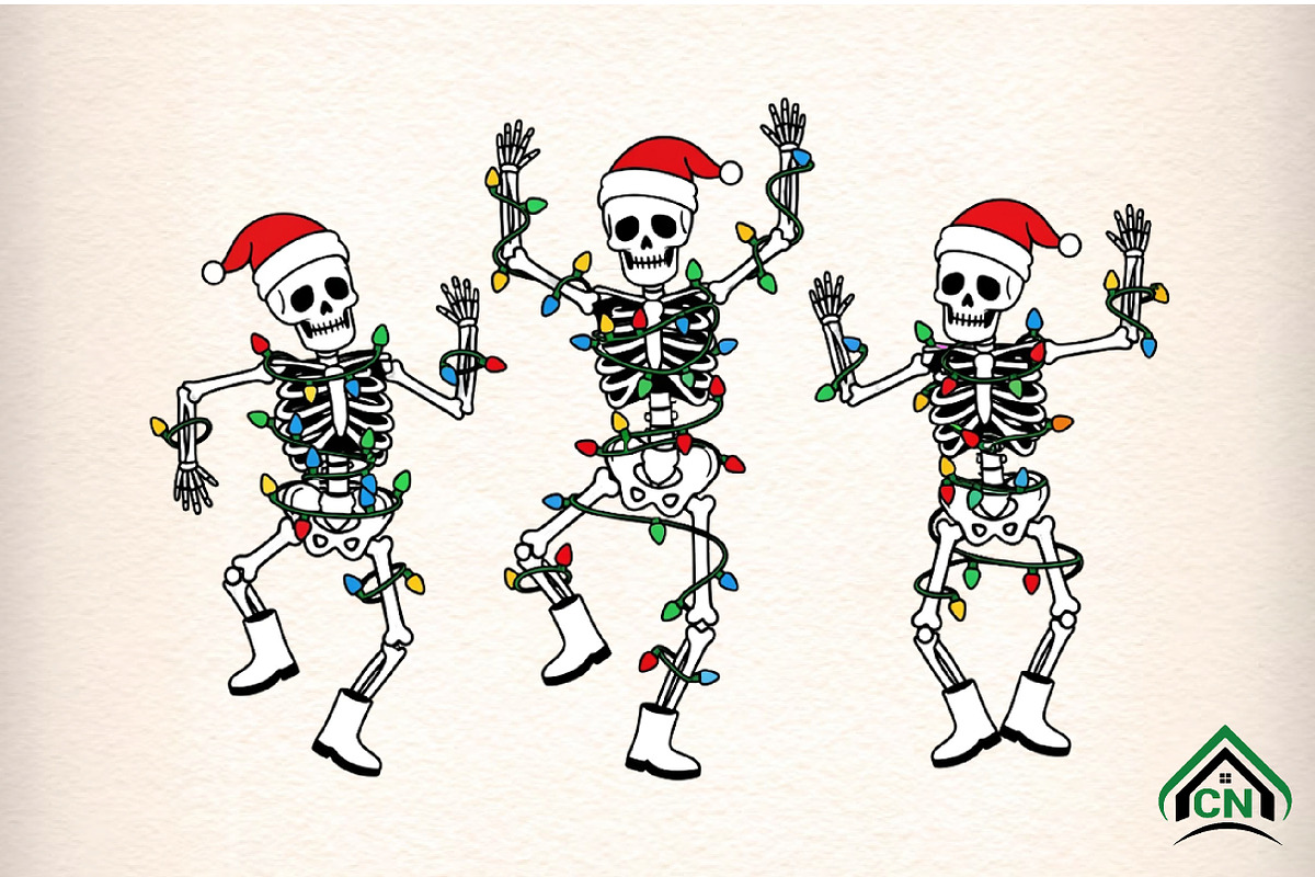 Christmas Dancing Skeleton Png, an Illustration by Craft Nest (Photo 1 of 6)