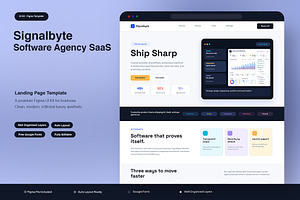 Software Agency SaaS Landing Page, an UI Kit Template by Pitchlook.Studio