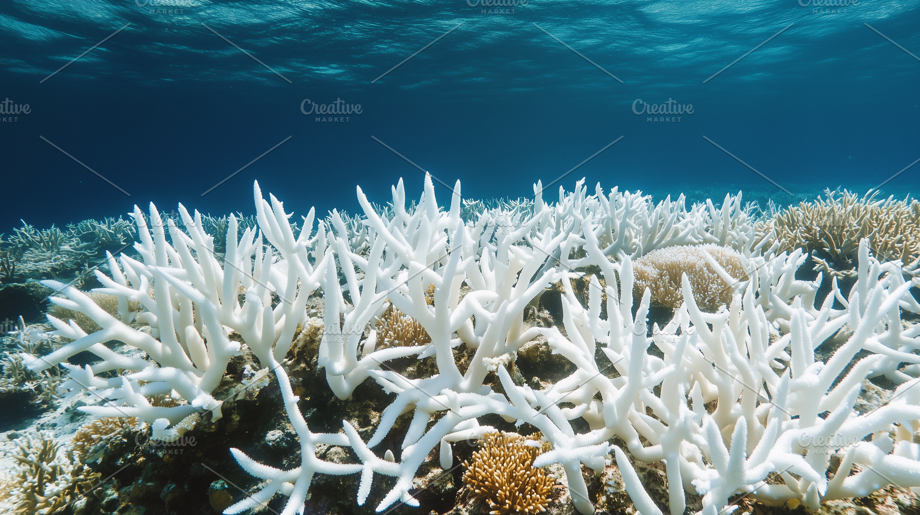 Dead coral reef with bleached coral, a Nature Photo by MistyDay