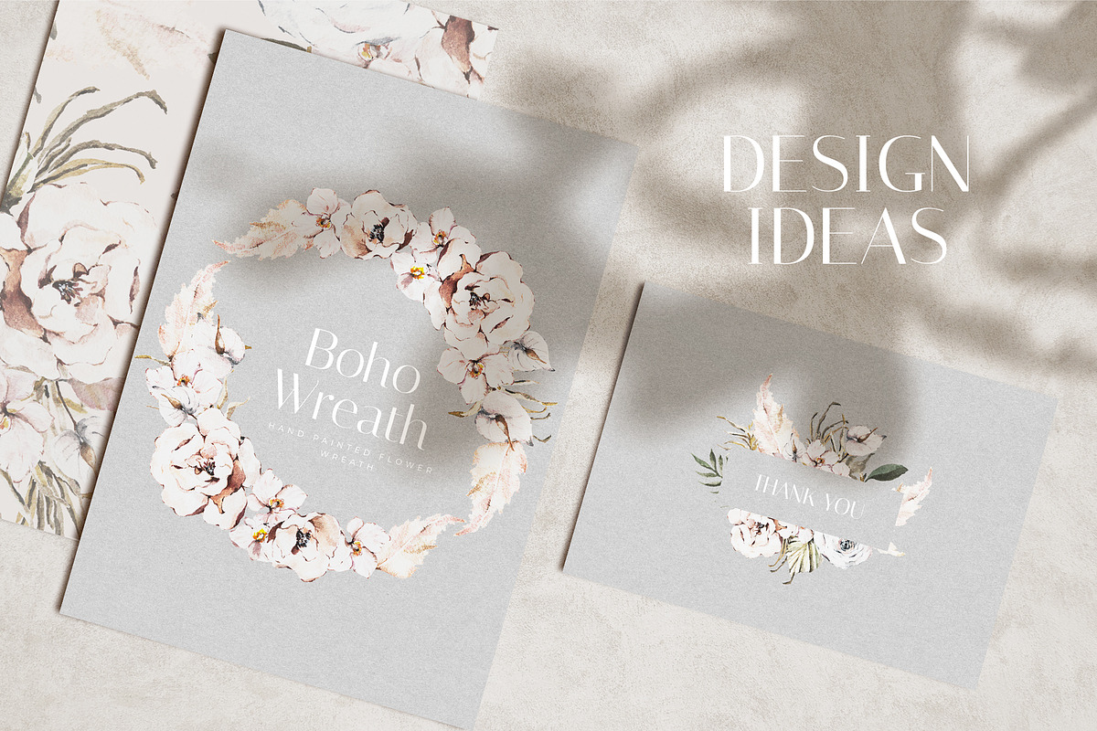 Fall Watercolor Floral BOHO Wedding, a Texture Illustration by WalaPalette (Photo 2 of 6)