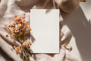 Wedding invitation card mockup, a Background Photo by Virgo Studio