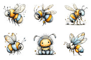 Whimsical Summer bee Bundle, an Illustration by Designworld (Thumbnail 5 of 6)