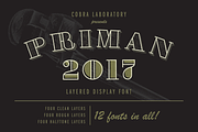 Priman Layered Display Font, a Font by Cobra Labs (Thumbnail 1 of 7)