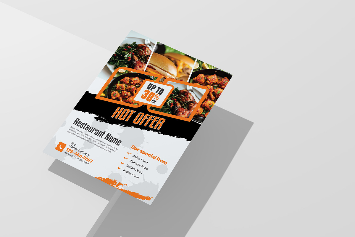 Restaurant Food Promotion Template, a Flyer Template by mrPixelLab (Photo 3 of 3)