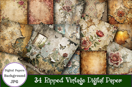 Ripped Vintage Digital Paper