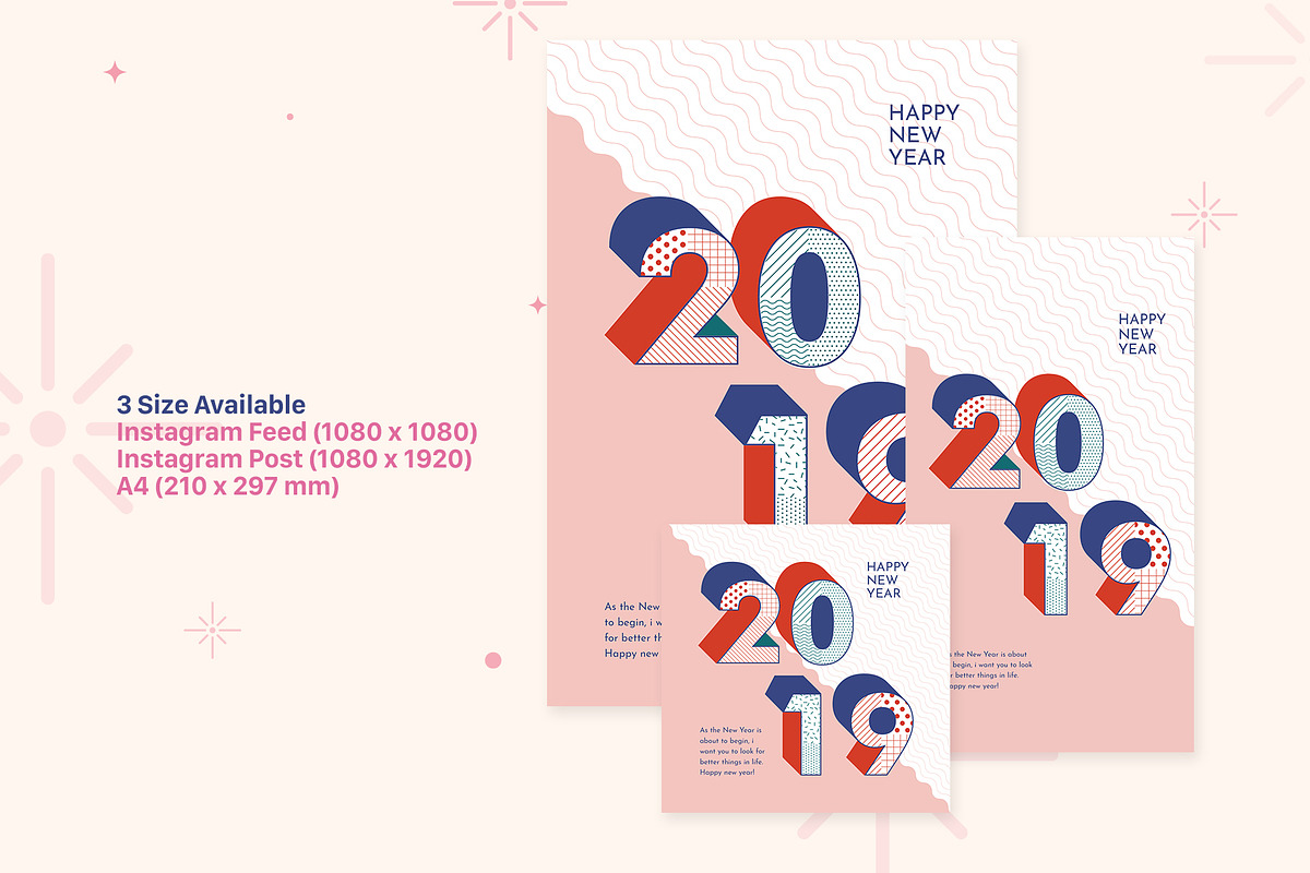 2019 New Year Instagram Bundle, a Social Media Template by muhisya (Photo 6 of 9)
